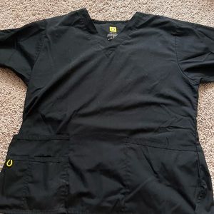 Wondering black large scrub top